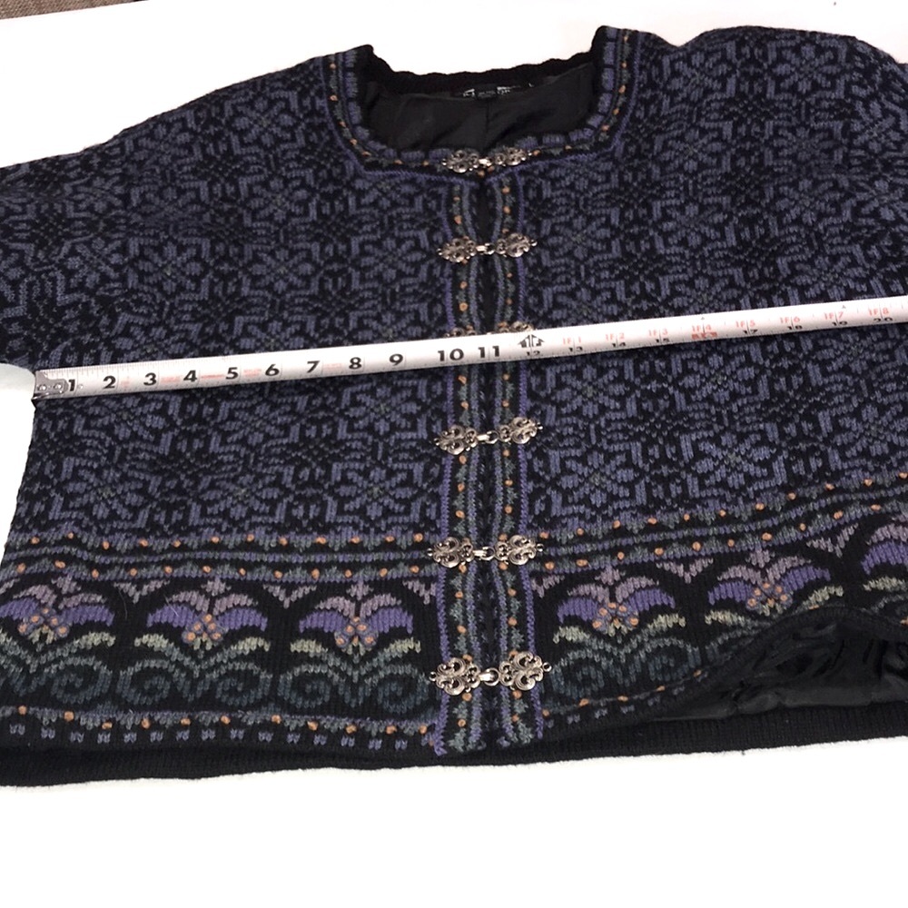 ❤️ Women’s Sz L EUC VINTAGE 2001 ICELANDIC DESIGN 100% Wool Lined Sweater Jacket - Picture 7 of 9